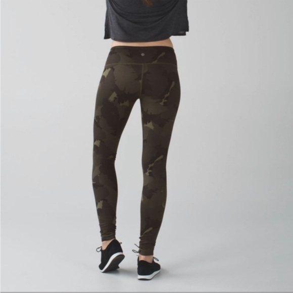 Lululemon Wunder Under Leggings Pant Luon Palm Party Fatigue Green Camo - Picture 7 of 14